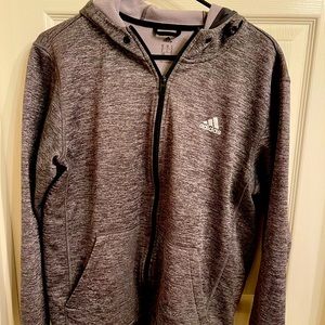 Adidas gray men’s sports zip up hoodie
